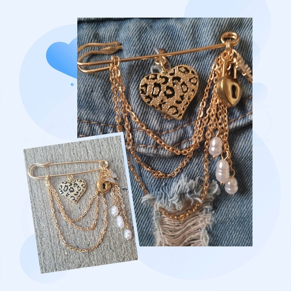 Hand Crafted Jewelry - Handmade Safety Pin Brooch NWT